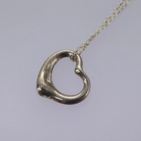 TIFFANY&Co. Open Heart Necklace Ag925 Silver Auth am7763 - Picture 6 of 13